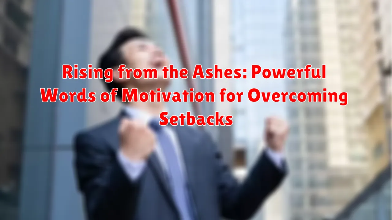 Rising from the Ashes: Powerful Words of Motivation for Overcoming Setbacks